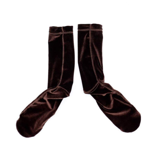 Roster Sox Velour Socks, Brown