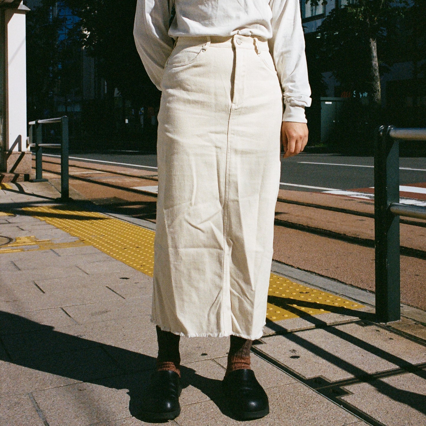 Sashiko Skirt, Natural