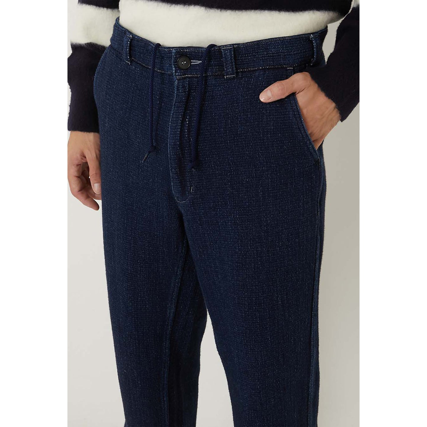 Men's Woven Flow Jacquard Denim French Work Pants