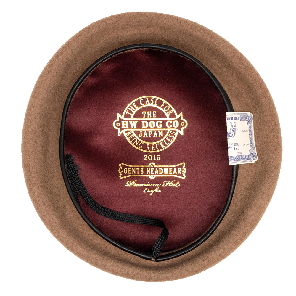 Leather Beret 63, Brown
