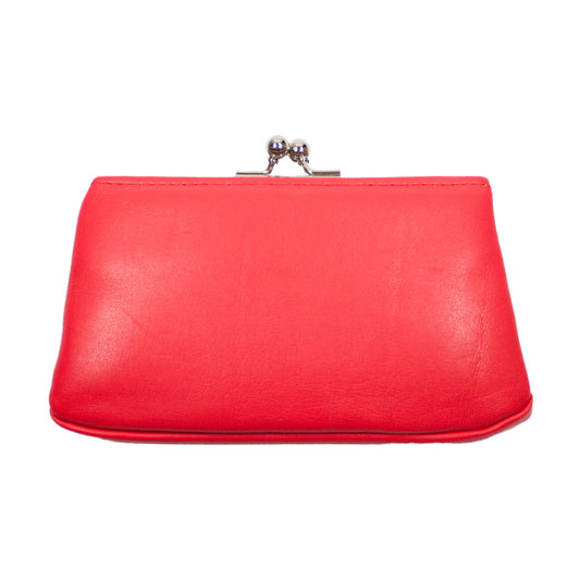 Matsunoya Leather Square Coin Case, Red