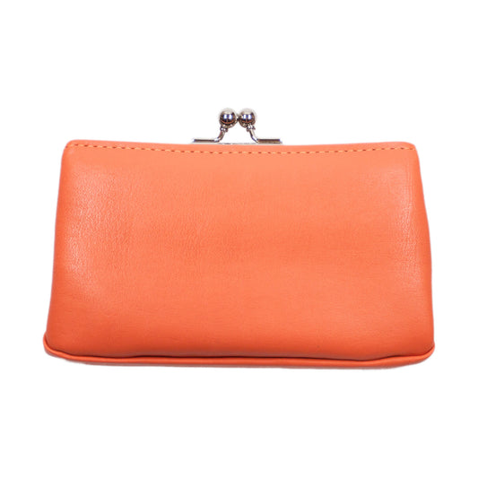 Matsunoya Leather Square Coin Case, Orange