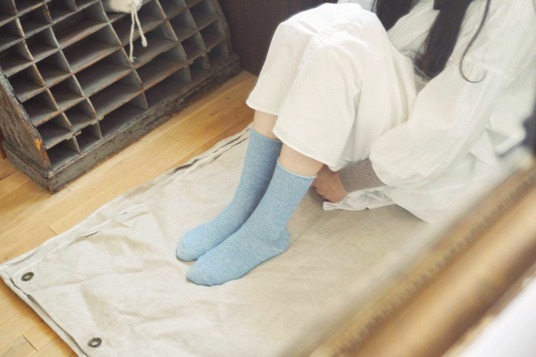 Memeri Cotton Silk Socks, Orange