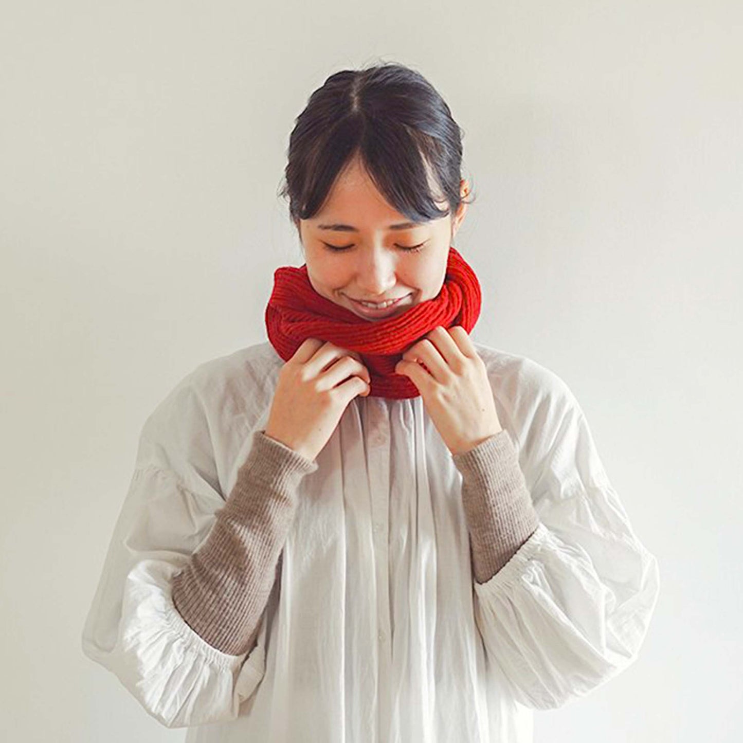 Memeri Merino Wool Snood, Red