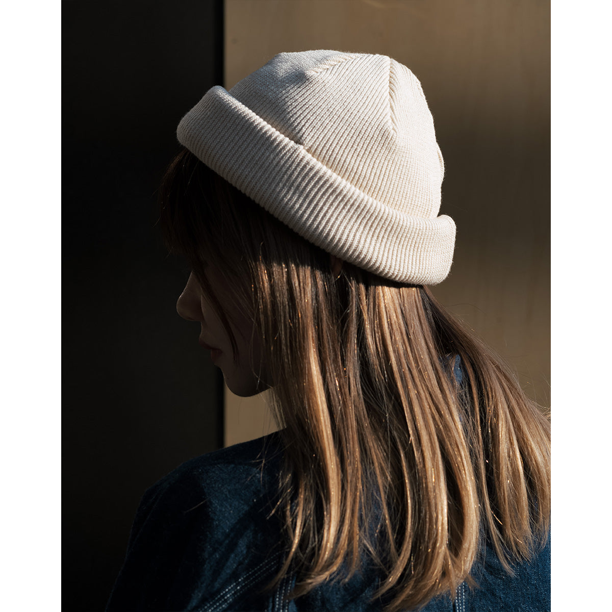 Racal Roll Knit Cap, Ivory