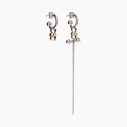 Justine Clenquet Cam Earrings, Pale Gold/Palladium