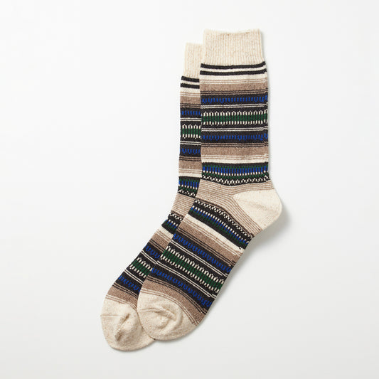 Mexican Rug Socks, Blue/D. Green