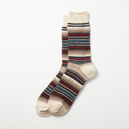 Mexican Rug Socks, Red/M. Blue