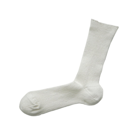 Hakne Linen Ribbed Socks, Off White