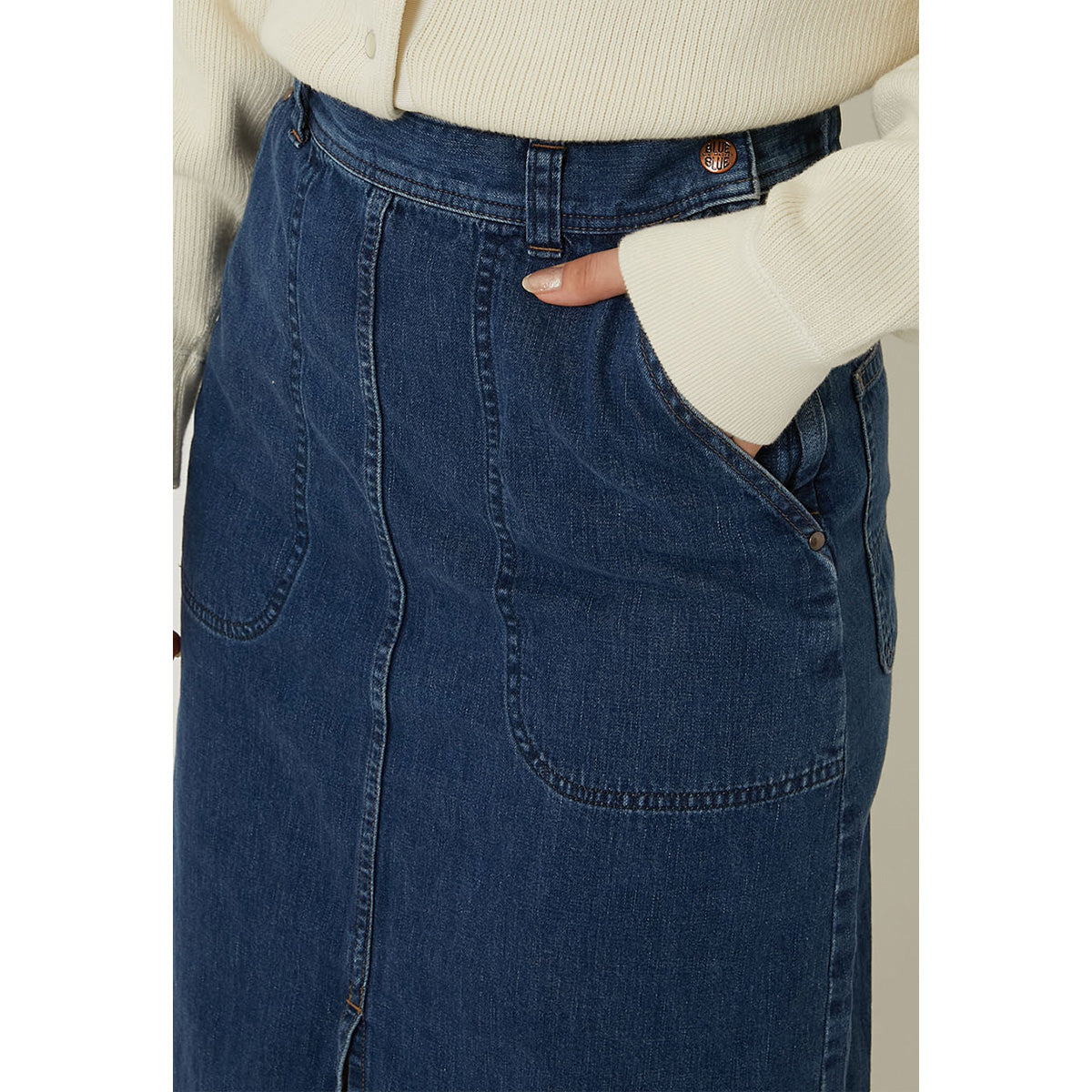 Women's Selvedge Light Denim Washed Ranch Skirt