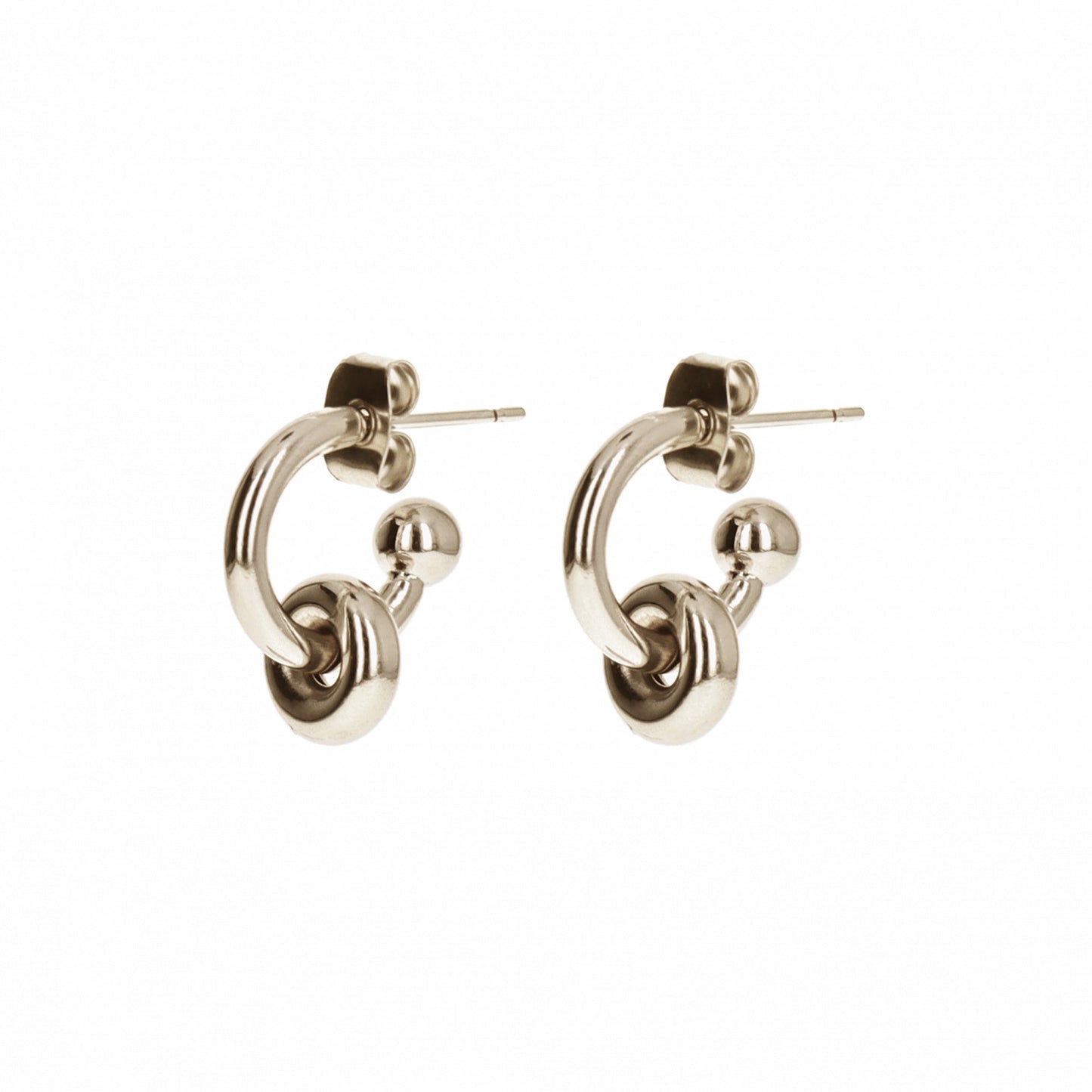 Justine Clenquet Ethan Earrings, Pale Gold