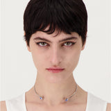 Justine Clenquet Heather Choker, Denim Blue