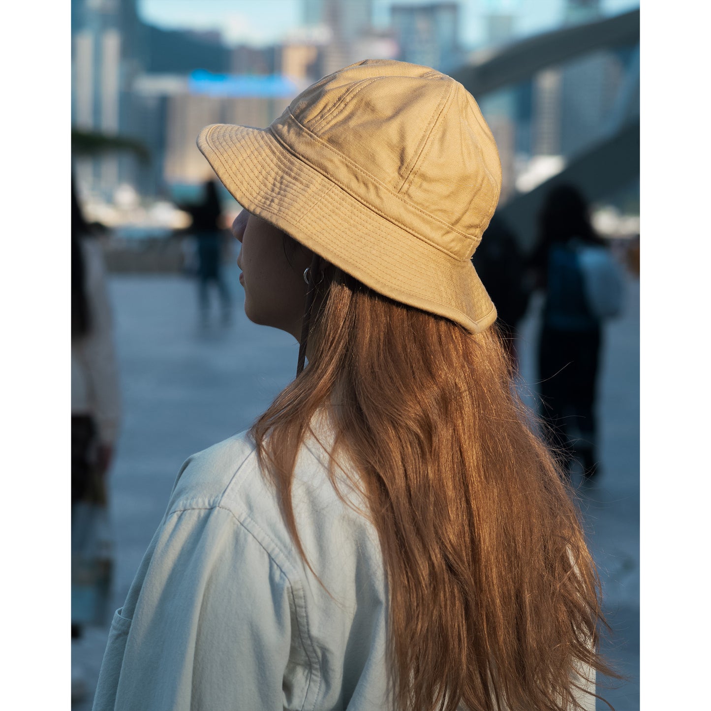 Baker Back Satin Metro Hat, Dark Beige