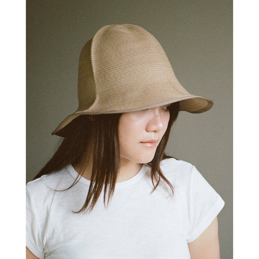 Cotton Braid Tulip Hat, Beige