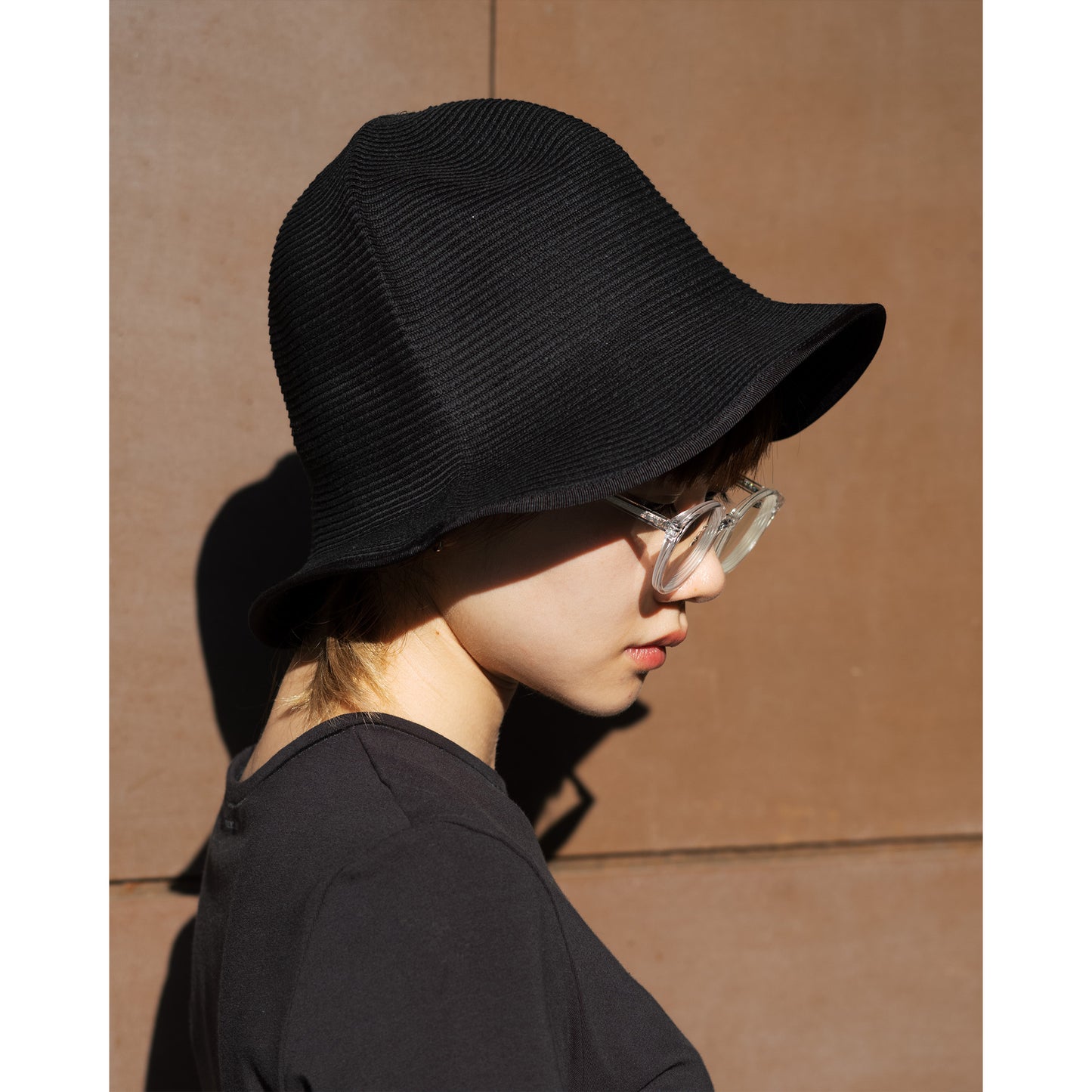 Cotton Braid Tulip Hat, Black