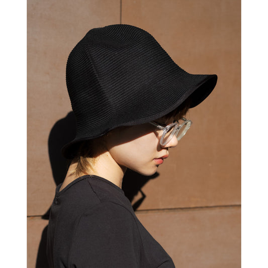 Cotton Braid Tulip Hat, Black