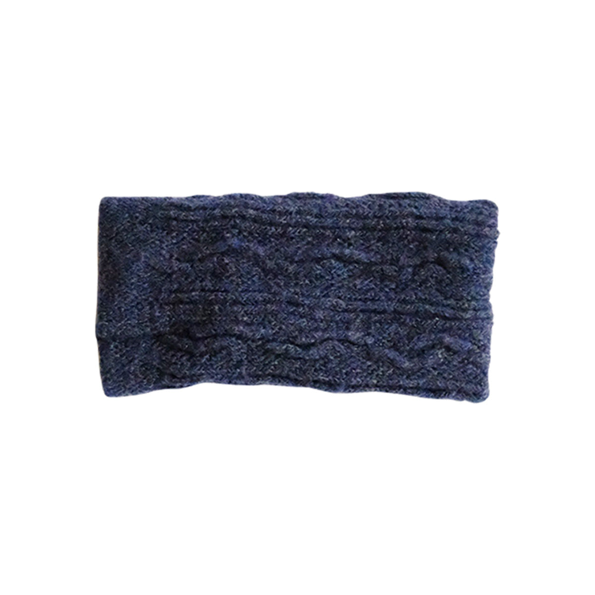 Memeri Wool Rope Patterned Hand Warmers, Deep Blue