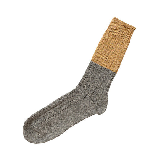 Nishiguchi Kutsushita Wool Cotton Slab Socks, Boston Cream Pie