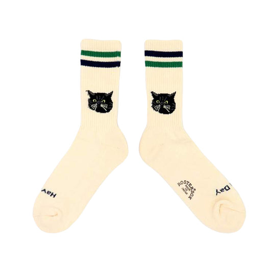 Roster Sox Cat Socks, White