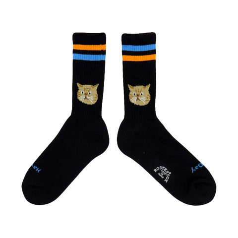 Roster Sox Cat Socks, Black