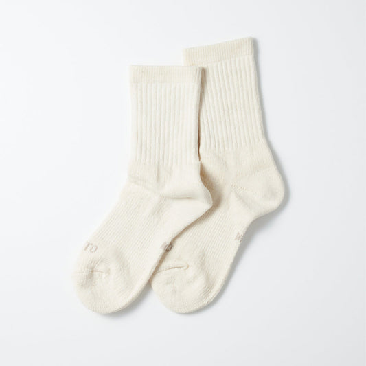 Double Face Mini Crew Socks, Ivory