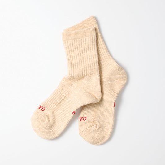 Double Face Mini Crew Socks, Beige