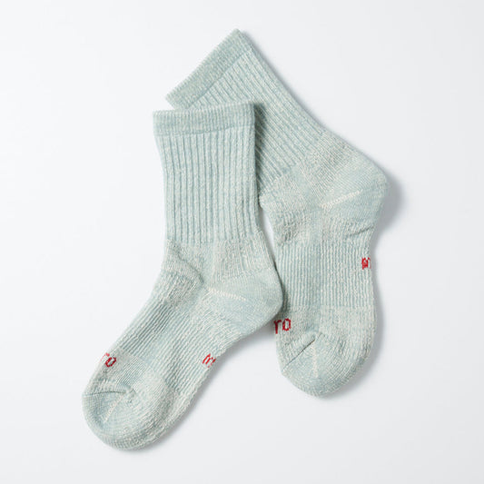 Double Face Mini Crew Socks, Light Blue