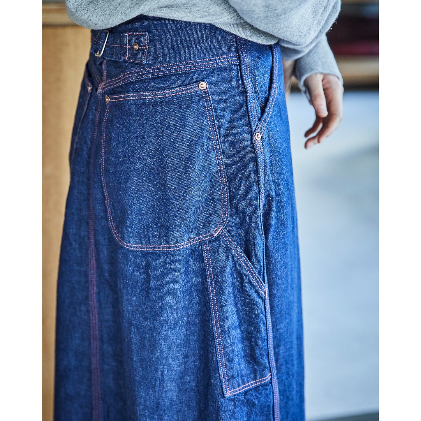 Women's Denim Painter Long Skirt