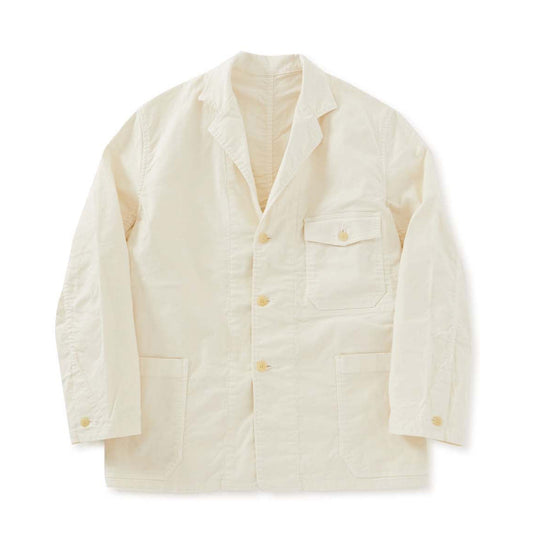 Brushed Light German Cloth 3 Buttons Work Jacket, Off White
