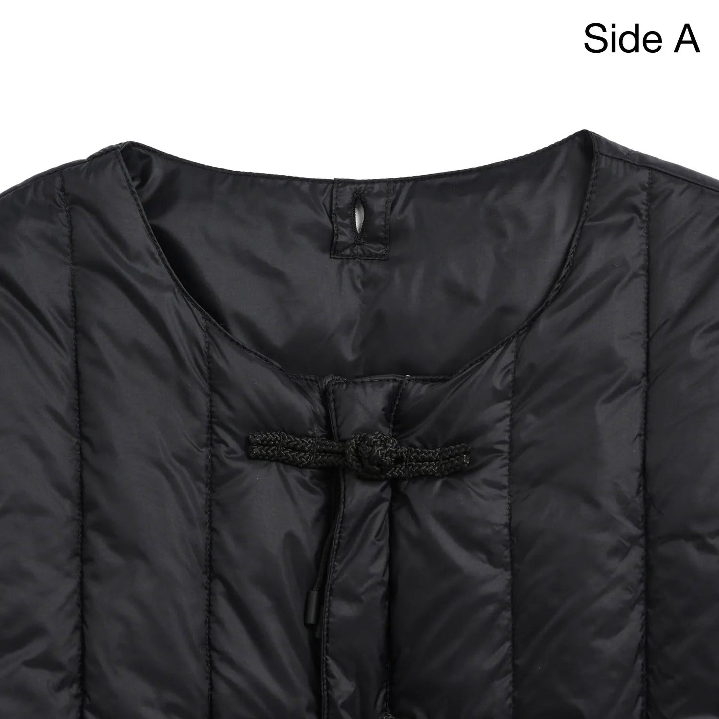 Mandarin Reversible Down Jacket, Black/Black