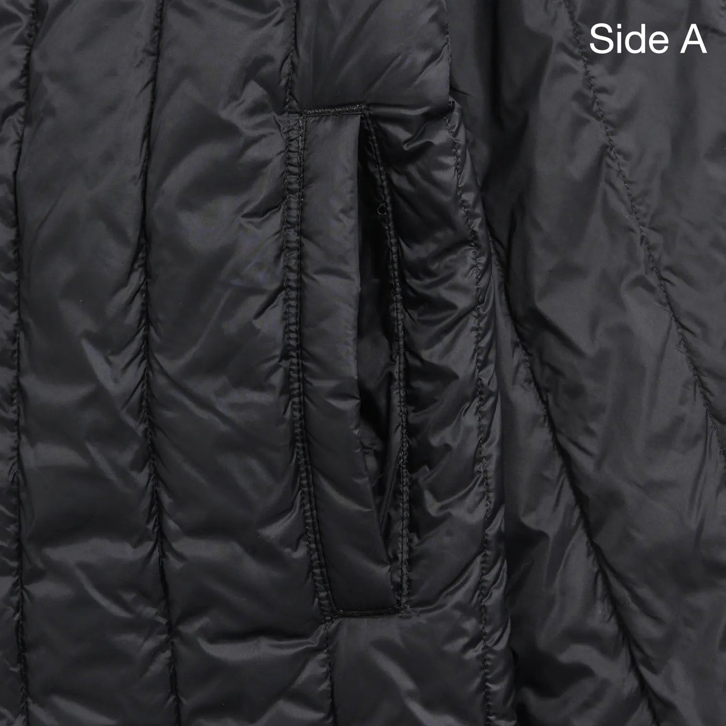 Mandarin Reversible Down Jacket, Black/Black