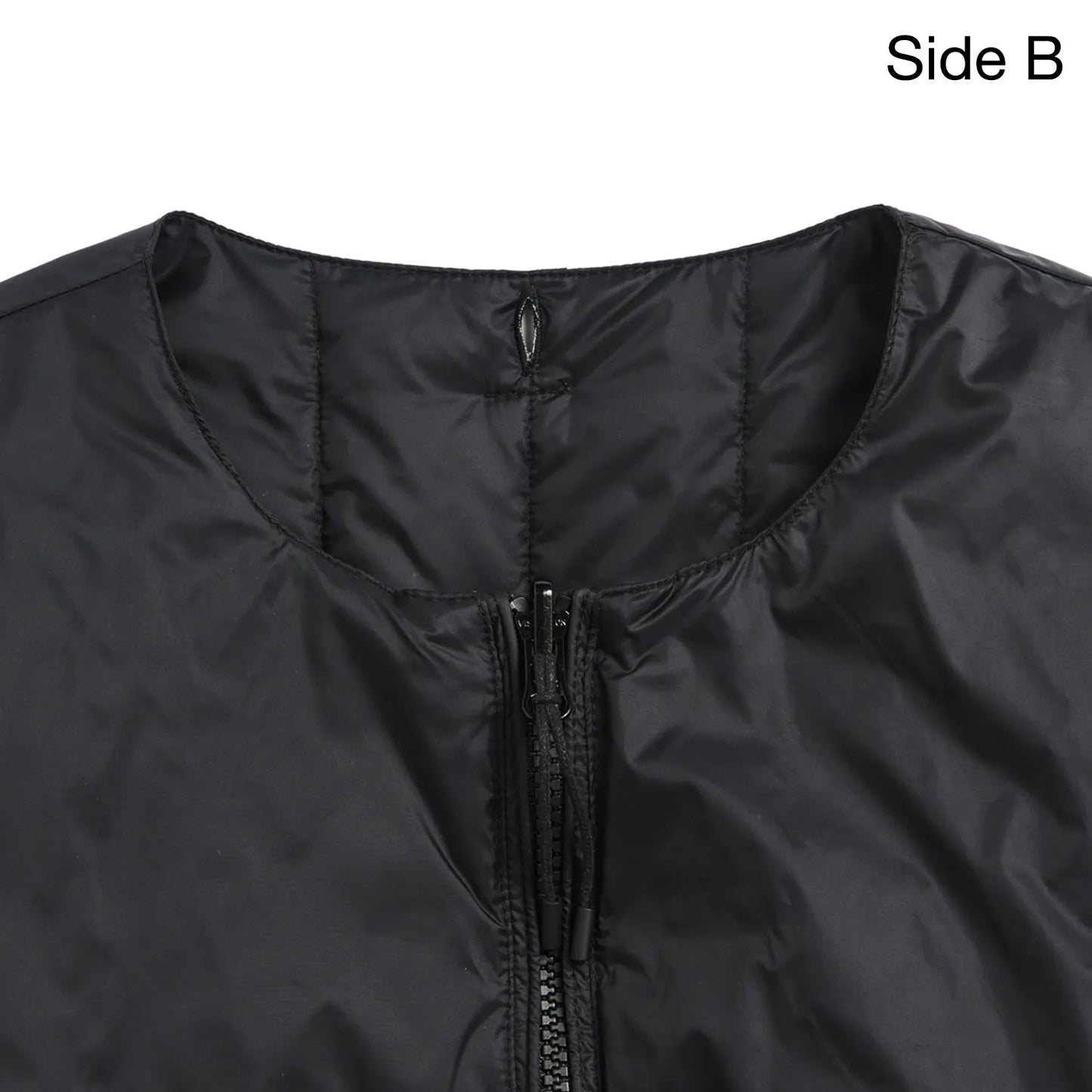 Mandarin Reversible Down Jacket, Black/Black