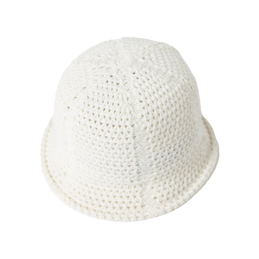 Low Gauge Knit Tulip Hat, Off White