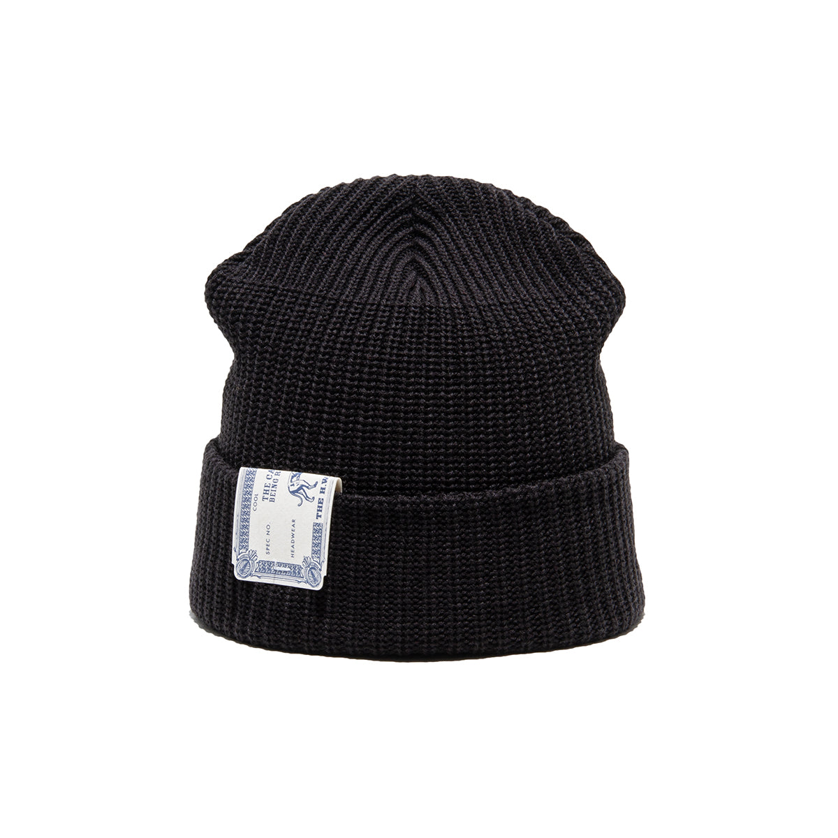 Wool Acryl Dog Watch Cap, Black