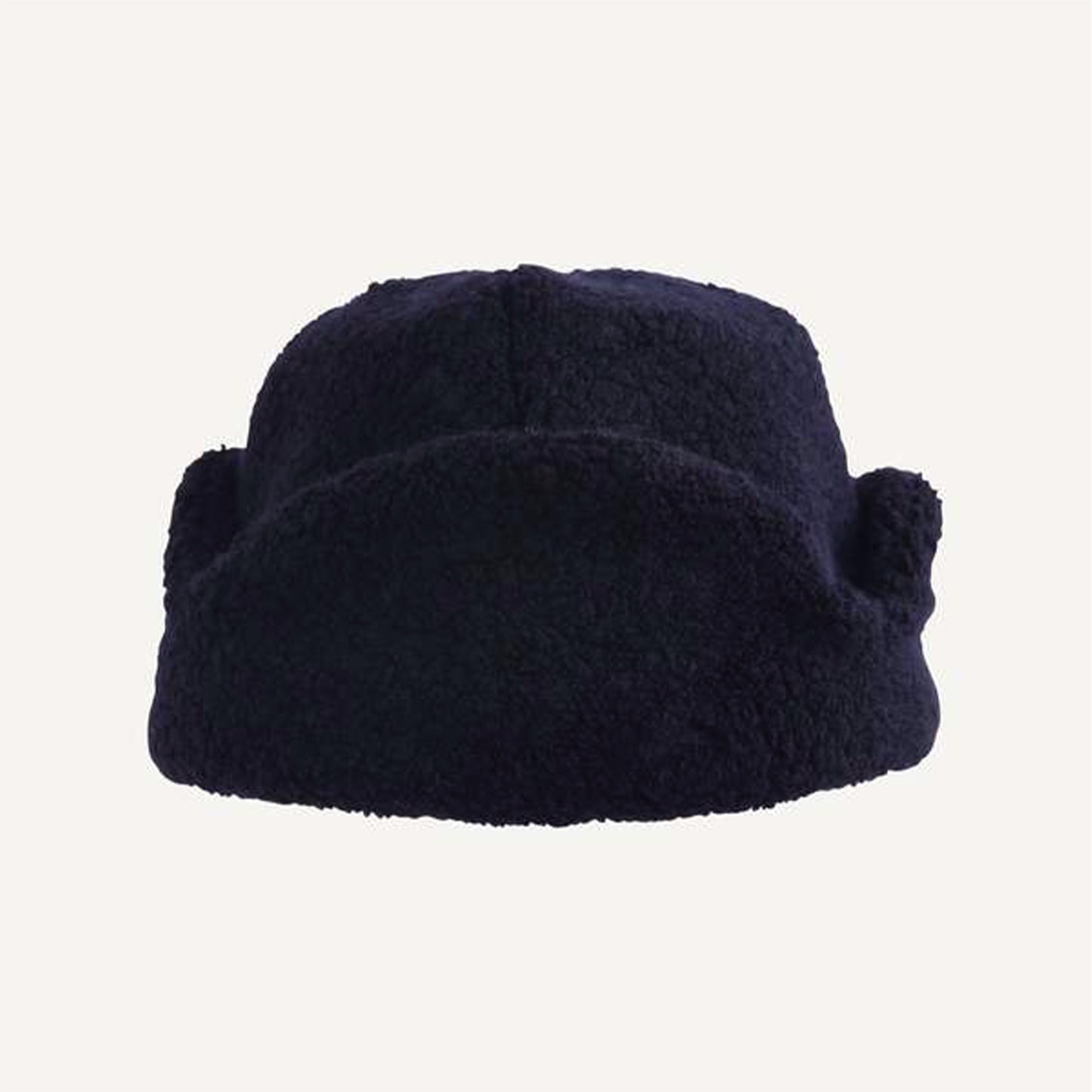 Cableami Wool Earflap Hat, Navy