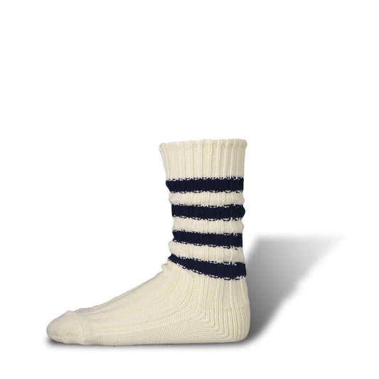 Stripes Heavyweight Socks, Ivory/Navy