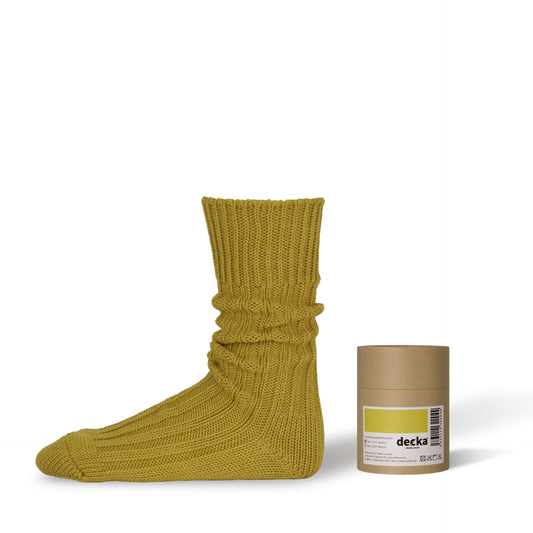 Cased Heavyweight Plain Socks, Yellow
