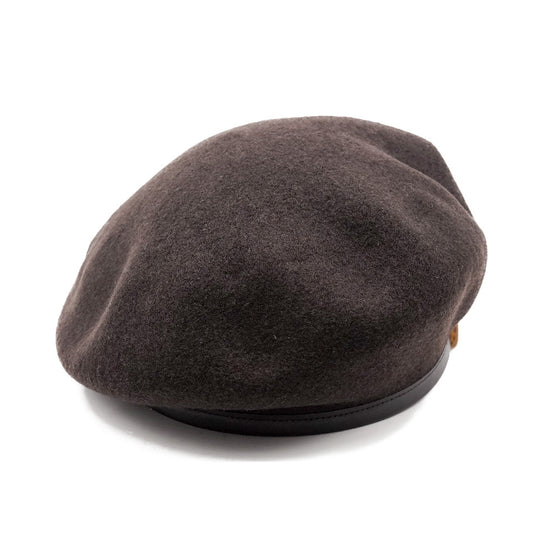 Leather Beret 63, Brown