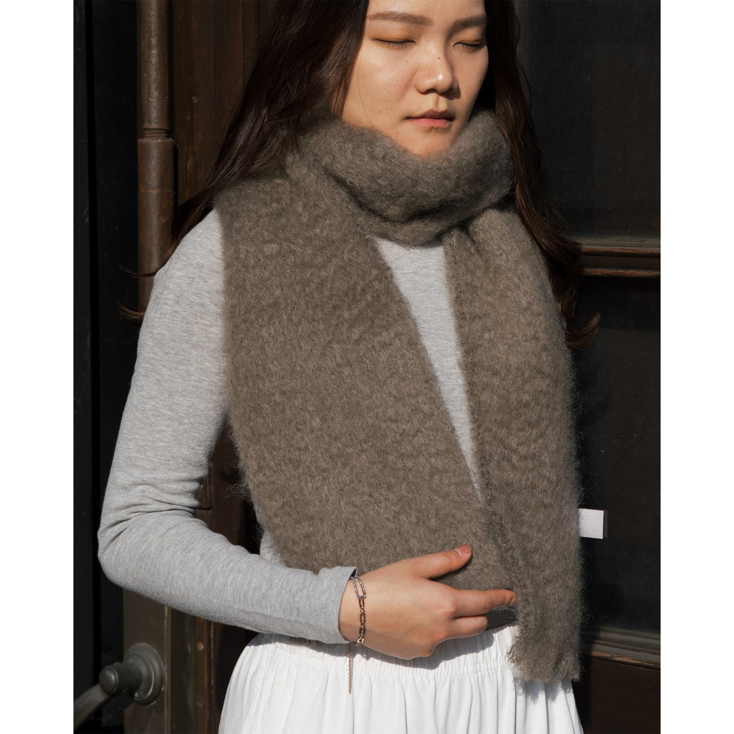 Mantas Ezcaray Mohair Foulard, Taupe