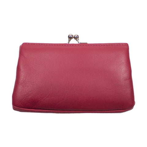 Matsunoya Leather Square Coin Case, Wine