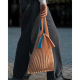 Kna Plus Tate Pleats Bag Small, Pink Beige/Sky Blue