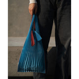 Kna Plus Tate Pleats Bag Small, Sky Blue/Bordeaux