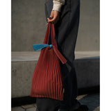 Kna Plus Tate Pleats Bag Small, Sky Blue/Bordeaux