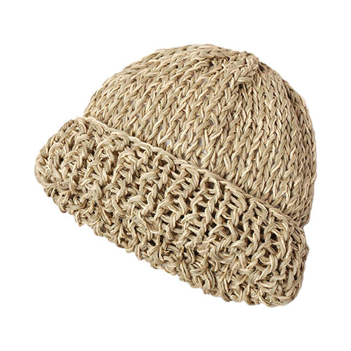 CA4LA Hand Knitted LPC Hat, Beige