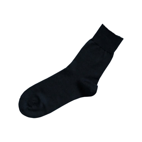 Nishiguchi Kutsushita Egyptian Cotton Plain Socks, Black
