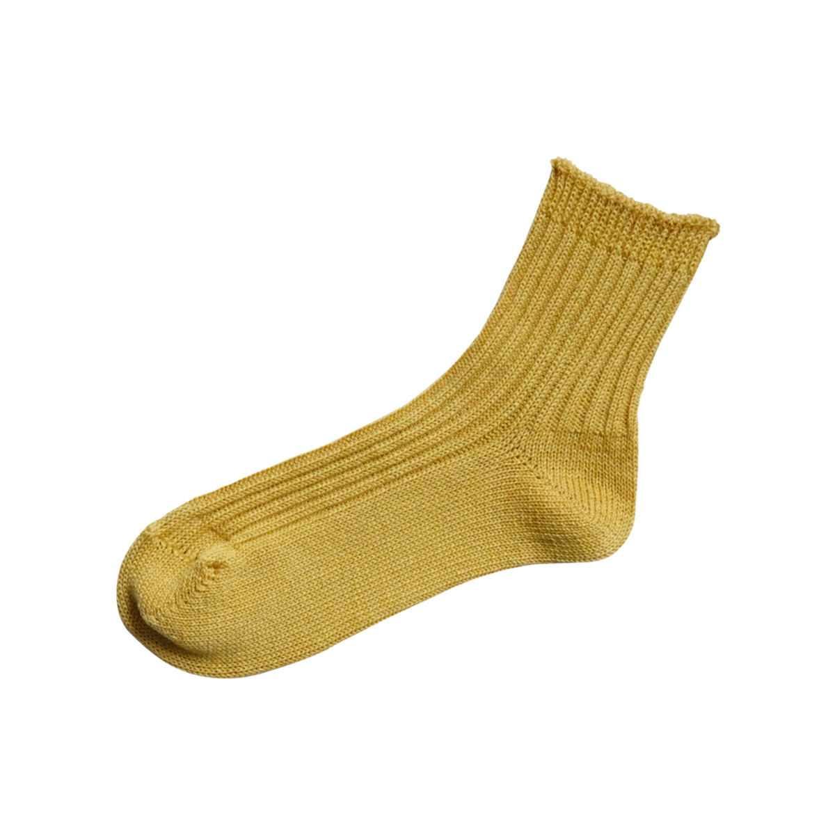 Nishiguchi Kutsushita Linen Ribbed Socks, Yellow