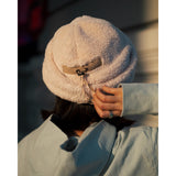 Cableami Boa Fleece Hat, Ivory