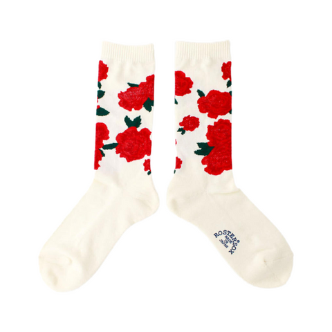 Roster Sox Rose Socks, White
