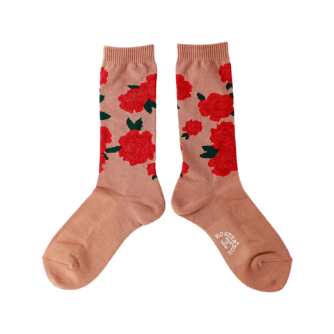 Roster Sox Rose Socks, Beige
