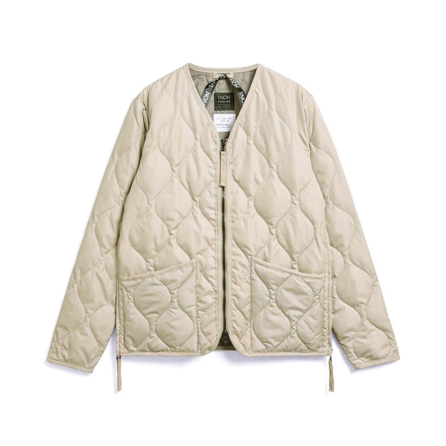 Military Zip Down Jacket, Creme